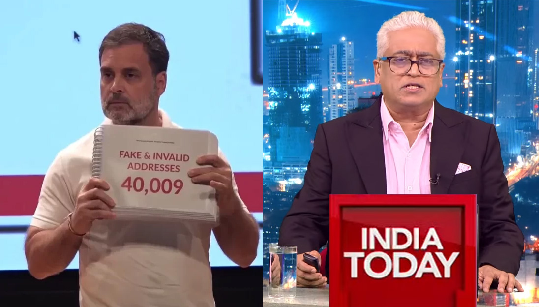 Rajdeep Sardesai cites India Today report to amplify Rahul Gandhi’s ‘vote chori’ claims, the report itself debunks the claim