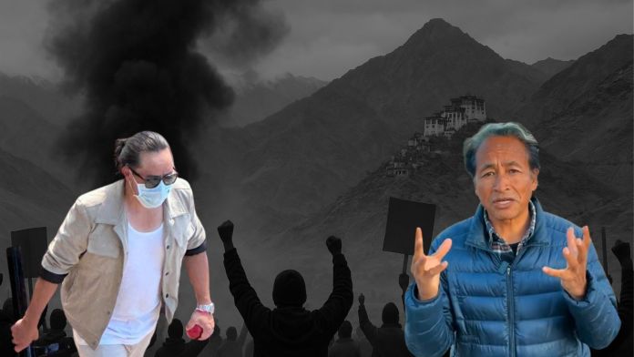 लद्दाख के लोगों को बरगलाने में एक का नहीं हाथ, सोनम वांगचुक-कॉन्ग्रेस मिलकर कर रहे काम: जानें कैसे छिपाया सरकार से बातचीत होने का सच, हाथ में दिए जा रहे पत्थर