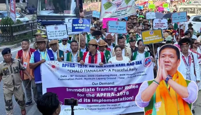 Locals hold protest to demand implementation of four decades old anti-conversion law