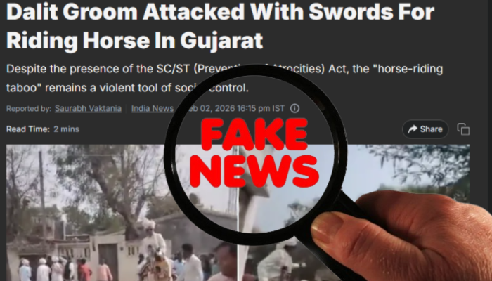 Dalit youth in Gujarat was not stopped by ‘Upper Castes’ from sitting on a horse during his wedding, NDTV peddles lies